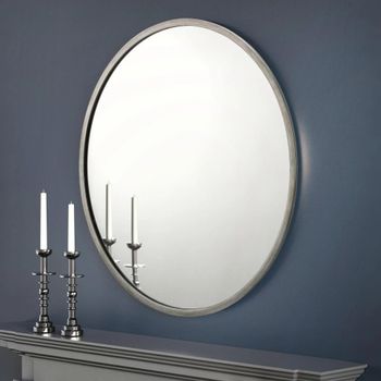Octave Pewter Round Wall Mirror