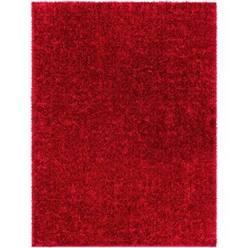 Cloudy Shaggy High Pile Red Rug - Sizes Available