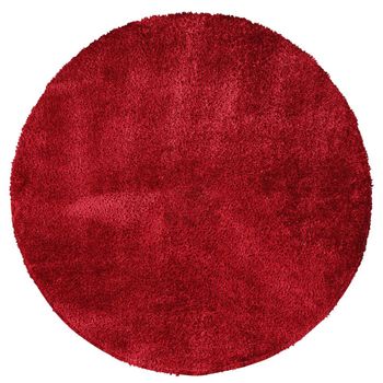 Cloudy Shaggy High Pile Red Round Rug - Sizes Available