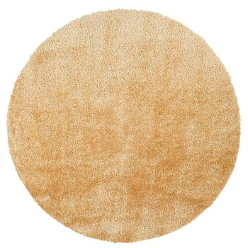 Cloudy Shaggy High Pile Yellow Round Rug - Sizes Available