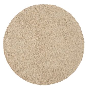 Moda Shaggy Solid Color Plush Pile Beige Round Rug - Sizes Available