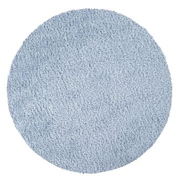 Moda Shaggy Solid Color Plush Pile Blue Round Rug - Sizes Available