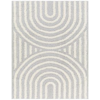 Rodos Modern Shaggy Light Slate Grey Rug - Sizes Available