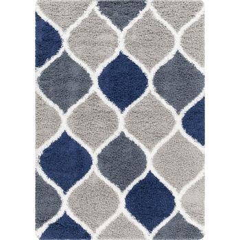 Urban Shaggy Cottage Plush Pile Multicolour Light Grey Rug - Sizes Available