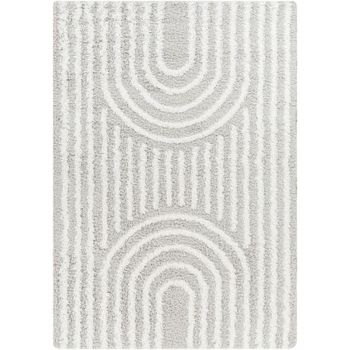Urban Shaggy Modern Plush Pile Light Grey Rug - Sizes Available