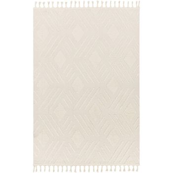 Nora Geometric High Pile Berber Ivory Rug - Sizes Available