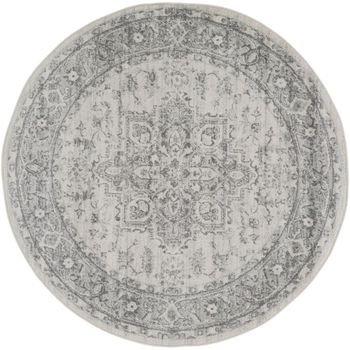 Chester Oriental Vintage Grey Round Rug - 160cm x 160cm