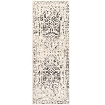 City Vintage Traditional Oriental Boho Beige and Grey Runner - 80cm x 220cm