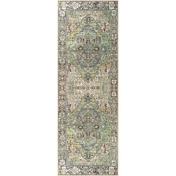 Iris Vintage Oriental Boho Green Runner - 80cm x 230cm