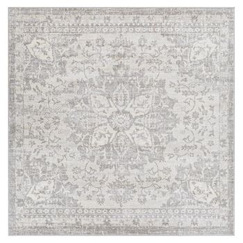 Monaco Vintage Traditional Oriental Boho Grey Square Rug - 200cm x 200cm