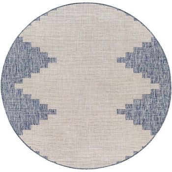 Eagean Blue Round Rug - 160cm x 160cm
