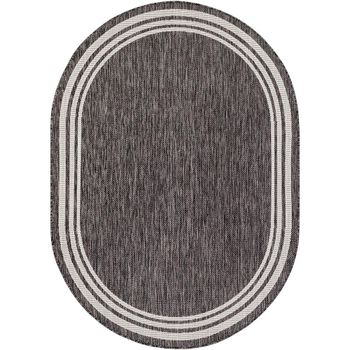 Eagean Charcoal Oval Rug - 160cm x 220cm