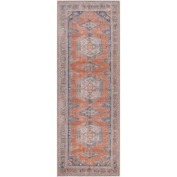 Colin Machine Washable Vintage Orange Runner - 80cm x 220cm
