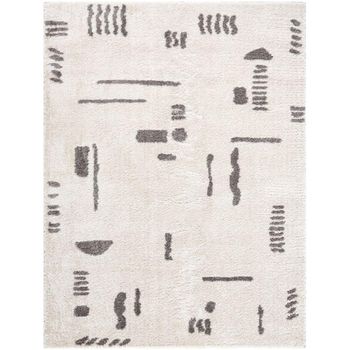 Fossay Machine Washable Modern Shaggy Beige and Charcoal Rug - Sizes Available