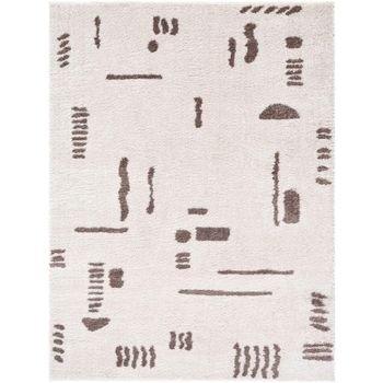 Fossay Machine Washable Modern Shaggy Ivory Rug - Sizes Available