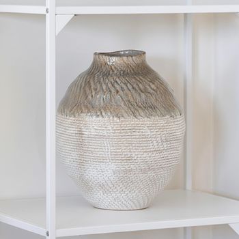 Green and White Ceramic Vase