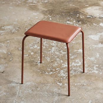 Esa Rust Red Metal Stool