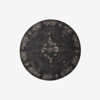 Grand Woven Black Round Rug - 240cm x 240cm