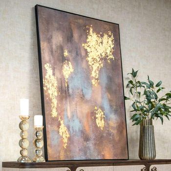 Gleam Wall Art Brown and Gold Jute, Pine, Polystyrene