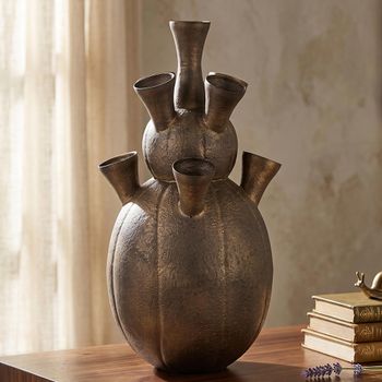 Maleen Antique Brass Metal Vase