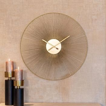 Audrey Gold Metal Wall Round Clock