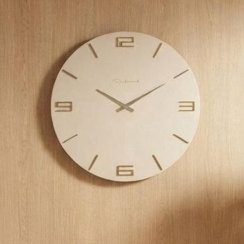 Byram Wall Round Clock Tapioca Metal Beige