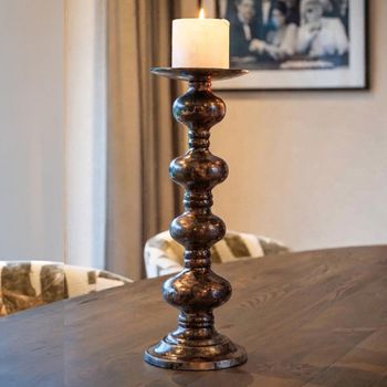 Joya Copper Aluminium Large Candle Holder
