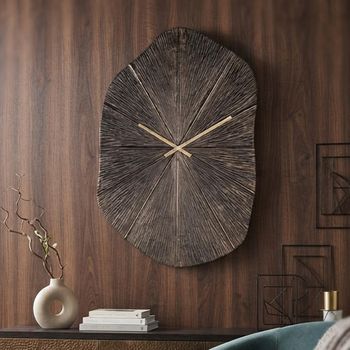 Livine Wall Clock Abstract Bronze Aluminium