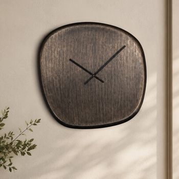 Nuvani Wall Clock Abstract Bronze Metal