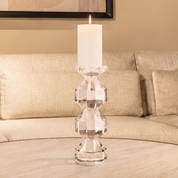 Safia Clear Glass Small Candle Holder