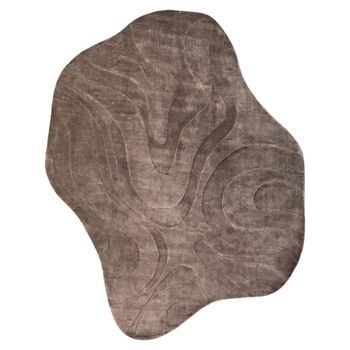 Metz Carpet Abstract Beige Fabric Rug - 240cm x 350cm