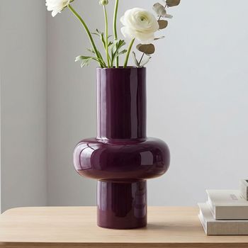 Ashlyn Burgundy Purple Metal Large Vase
