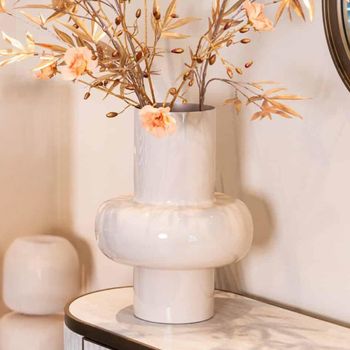 Benice Tapioca Cream Metal Small Vase
