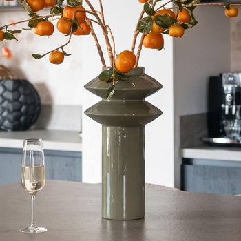 Flora Olive Metal Vase