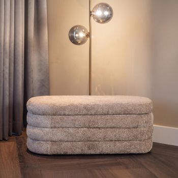 Camille Natural Fabric Pouffe