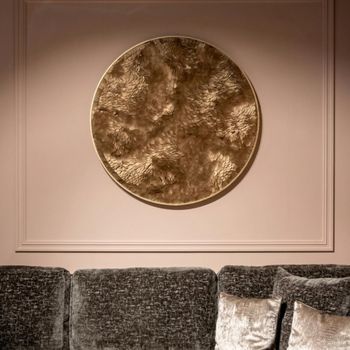 Bloom Gold Round Wall Art Leather