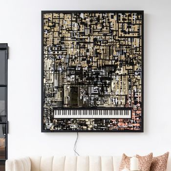 Wibi Black and Gold Piano Wall Art