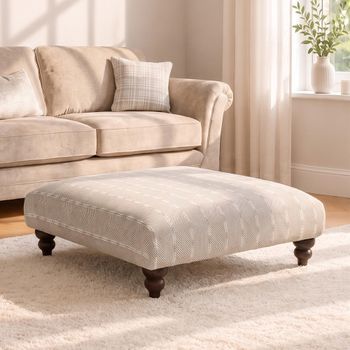 Danbury Fabric Square Footstool - Colours Available