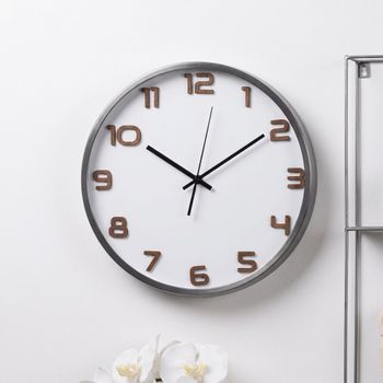 Greenwich Grey Glass Wall Round Clock