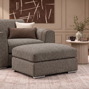 Naples Mocha Fabric Footstool