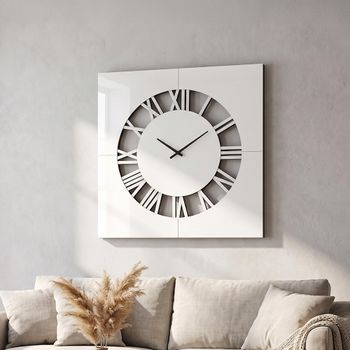 Clearance - Chrome Mirrored Square Wall Clock - FSS17562
