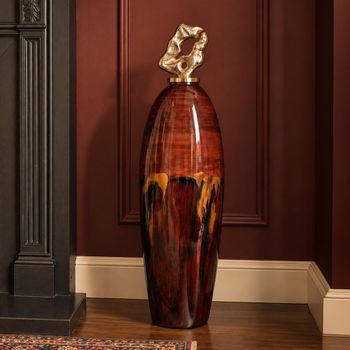 Anika Burgundy Red Ceramic Large Jar Vase