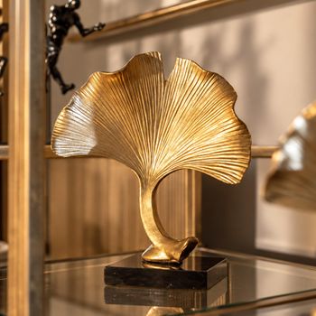 Ginkgo Black and Gold Metal Small Leaf