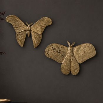Pair Butterfly Wall Art Gold