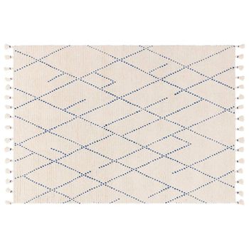 Nepal Cream Blue Linear Rug - Sizes Available