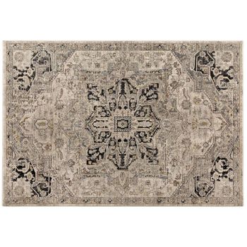Sovereign Antique Grey Silver Medallion Rug - Sizes Available