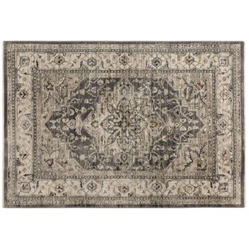 Sovereign Grey Silver Medallion Rug - Sizes Available