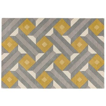 Reef Motif Ochre Grey RF01 Rug - Sizes Available