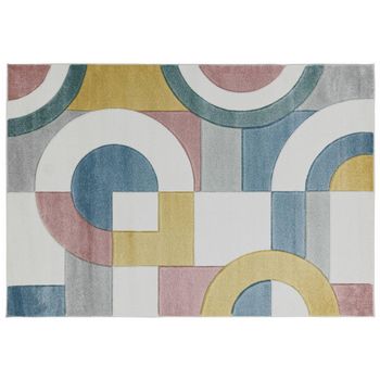 Sketch Retro Multi Colour Modern Hand Carved SK08 Rug - 120cm x 170cm