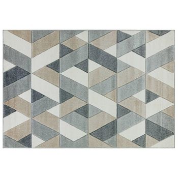 Sketch Rhombus Grey Modern Hand Carved SK01 Rug - 200cm x 290cm